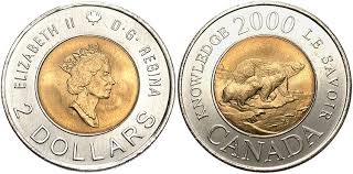 カナダ２ドル硬貨
