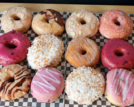 A dozen donuts from machinodonuts